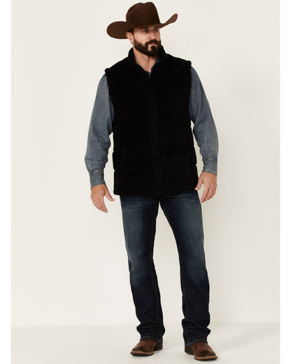 Men's Mesa Quilted Snap-Front Sherpa Vest Black
