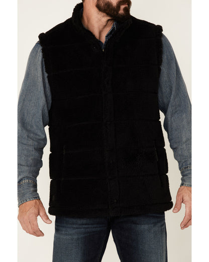 Men's Mesa Quilted Snap-Front Sherpa Vest Black