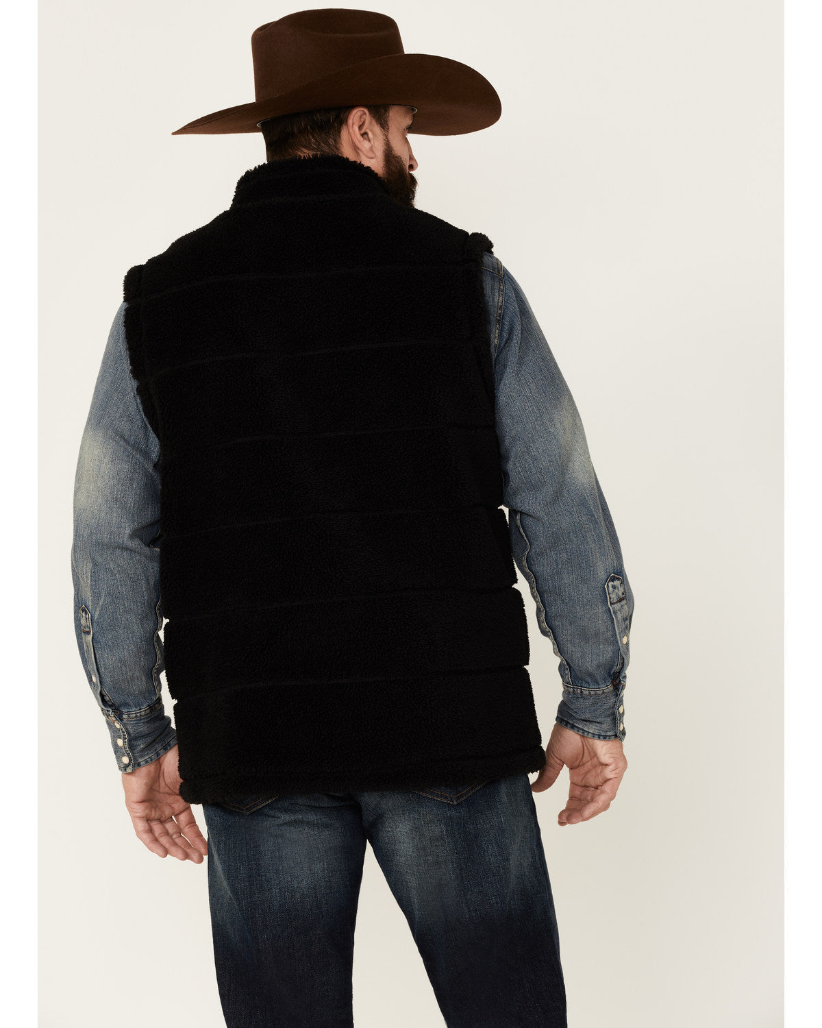 Men's Mesa Quilted Snap-Front Sherpa Vest Black