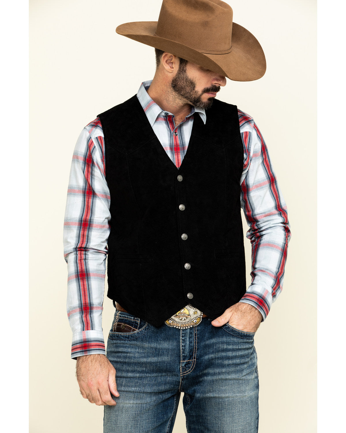 Men's Angus Suede Vest Black