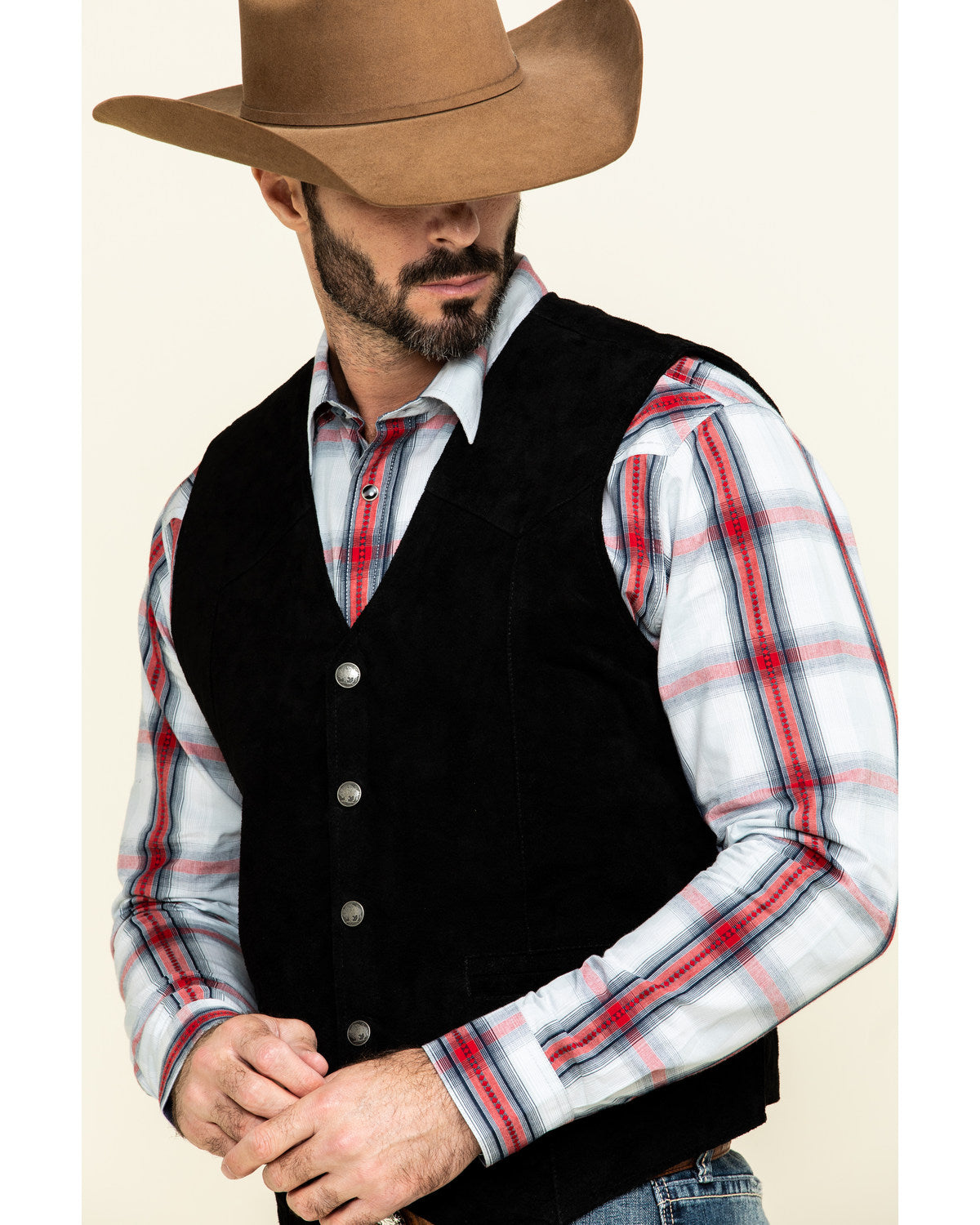 Men's Angus Suede Vest Black
