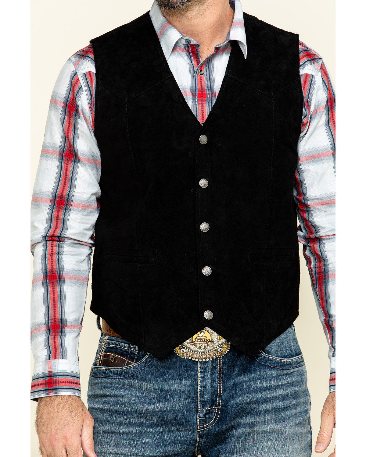 Men's Angus Suede Vest Black