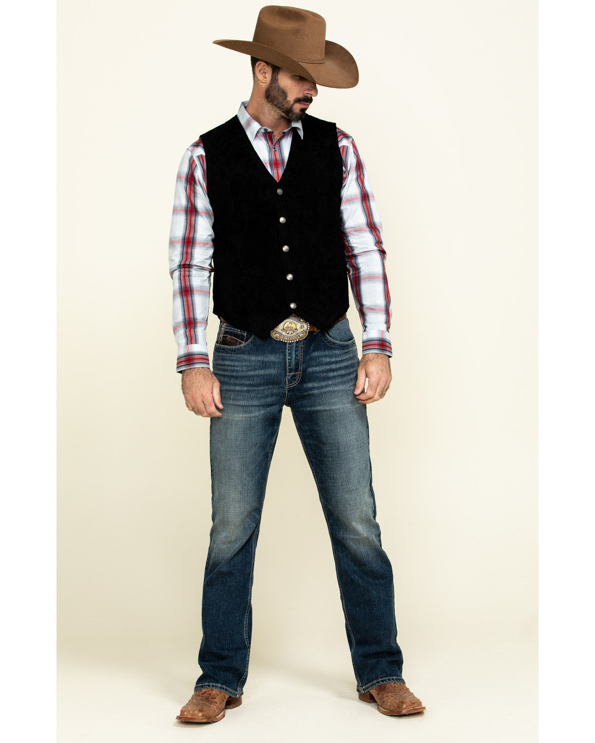 Men's Angus Suede Vest Black