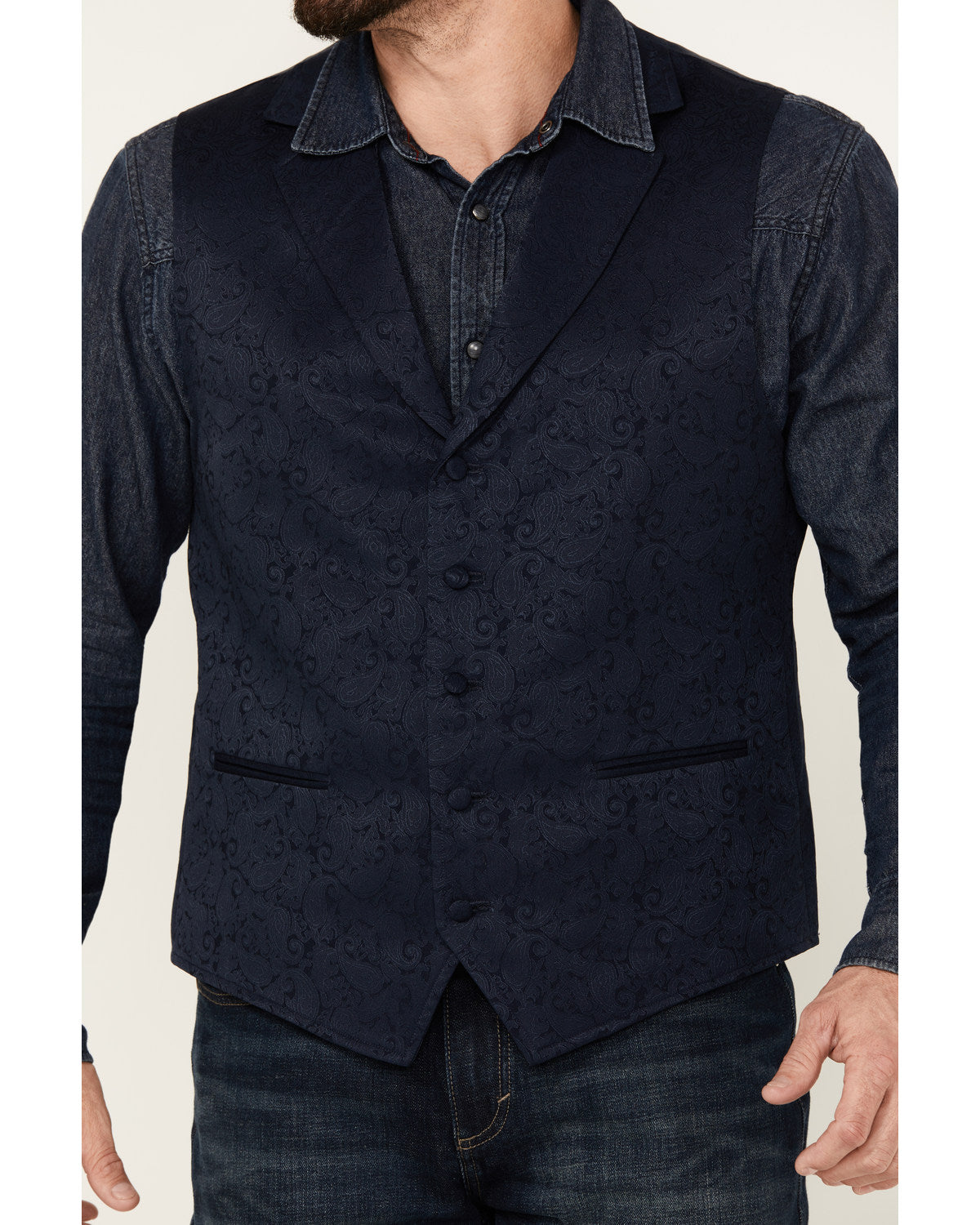Men's Nashville Paisley Print Vest Navy