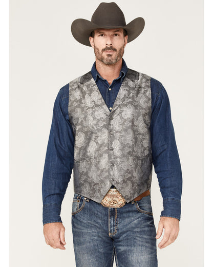 Men's Regal Paisley Print Vest Silver