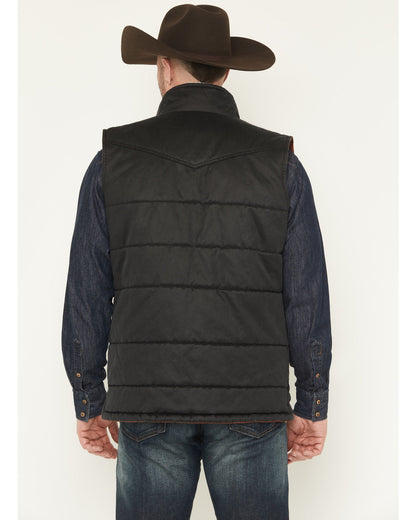 Men's Oil Slick Snap Lined Vest - Tall Black