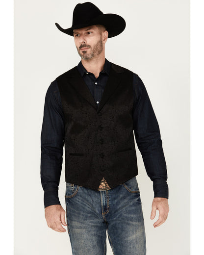 Men's Nashville Paisley Print Vest Black