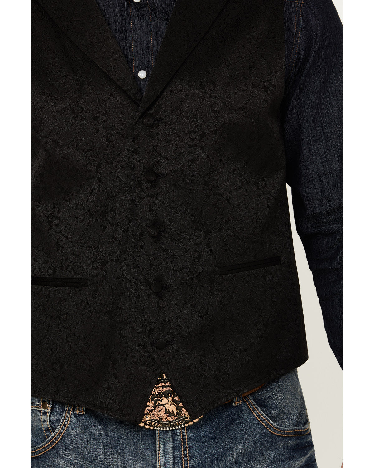 Men's Nashville Paisley Print Vest Black