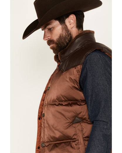 Men's Retro Snap Vest Brown