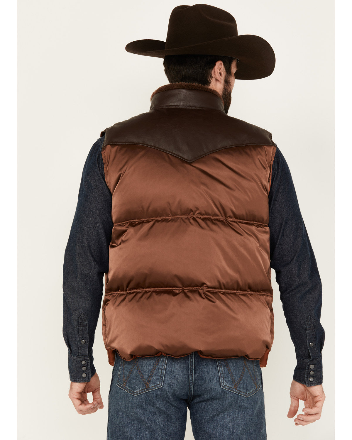 Men's Retro Snap Vest Brown
