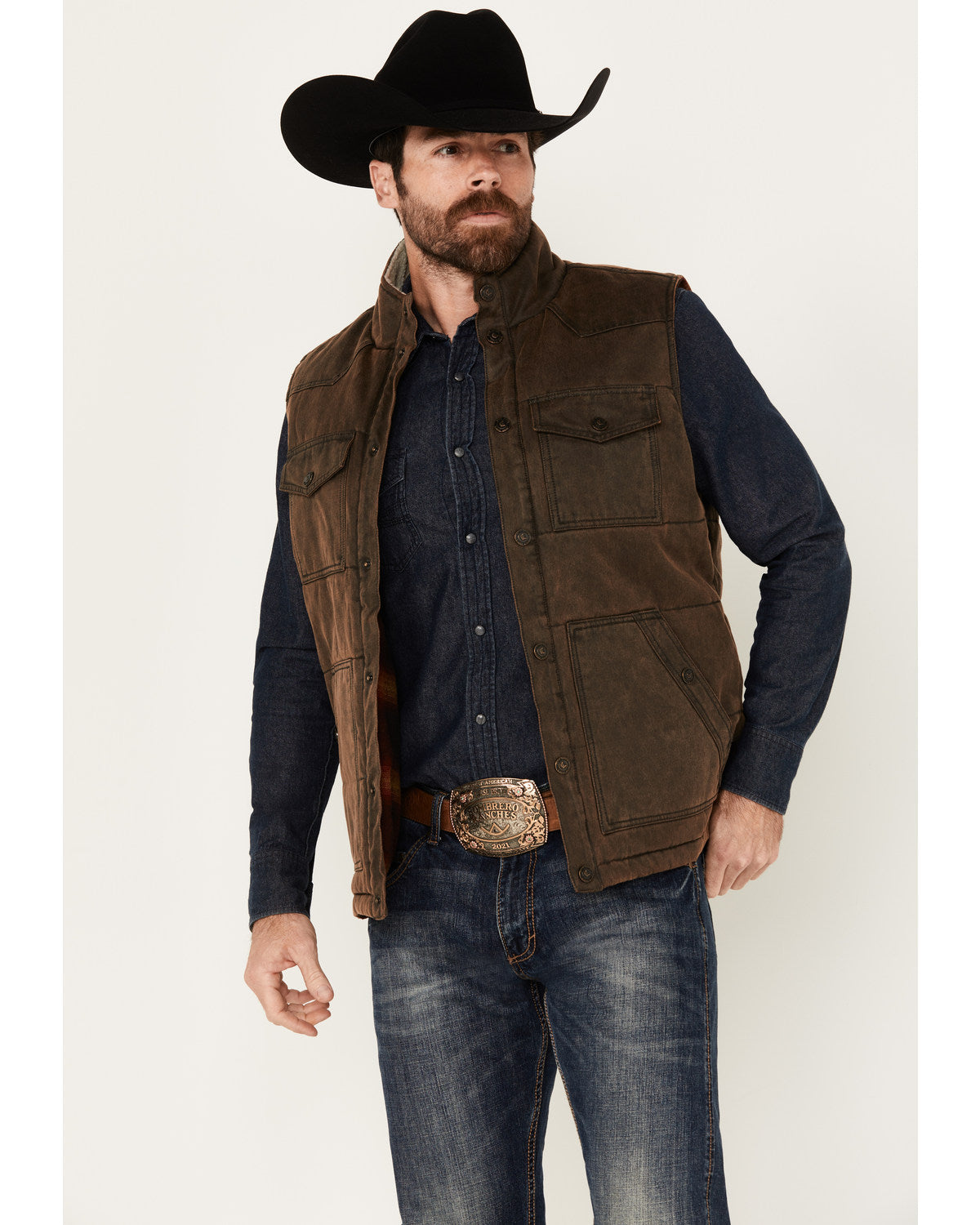 Men's Oil Slick Snap Vest - Big Brown