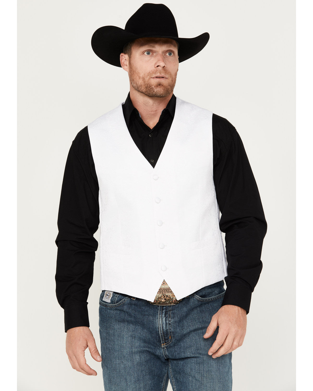 Men's Austin Paisley Vest White