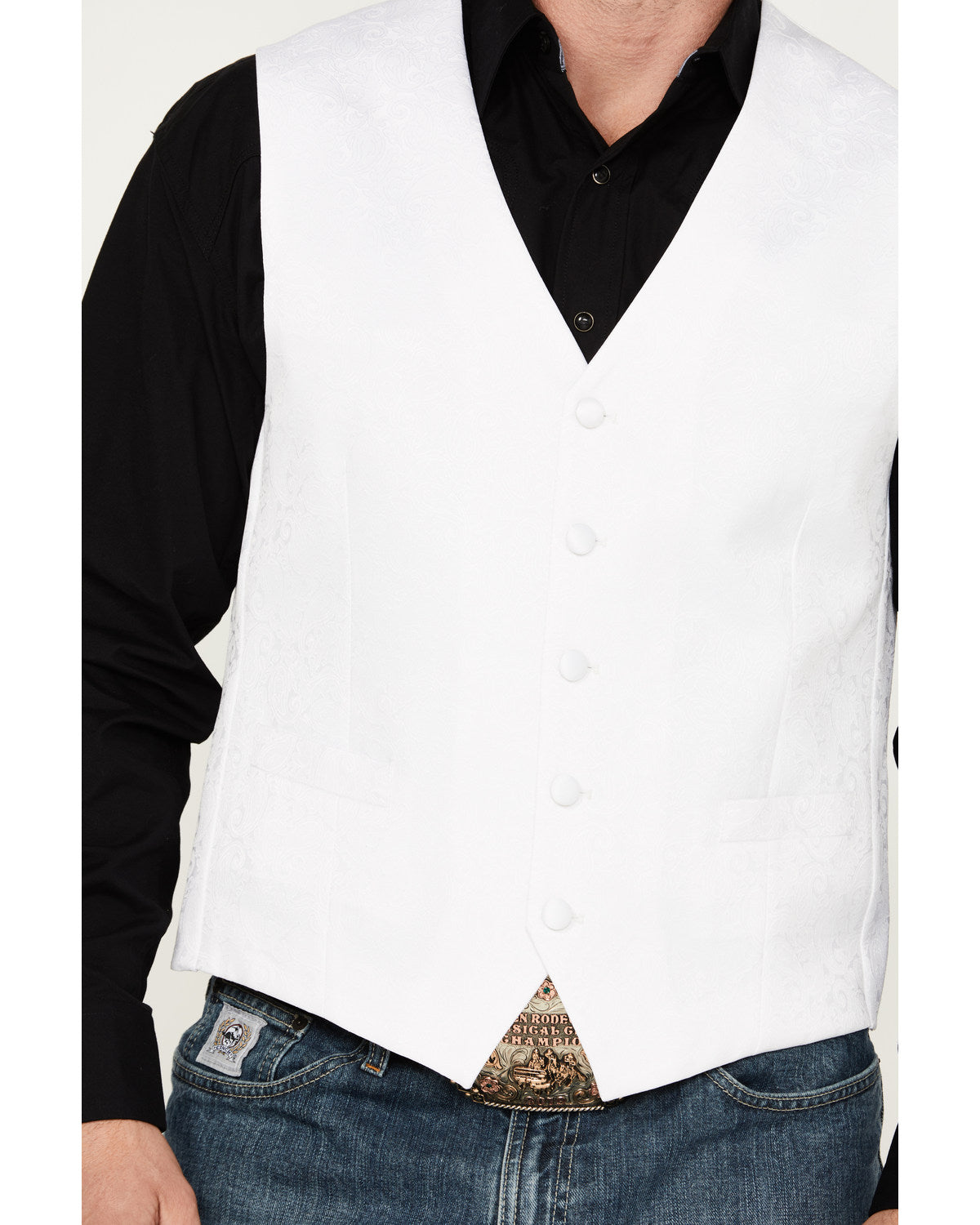 Men's Austin Paisley Vest White