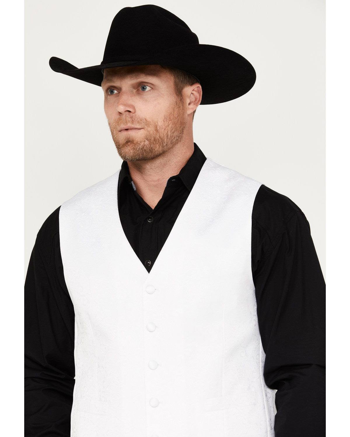 Men's Austin Paisley Vest White