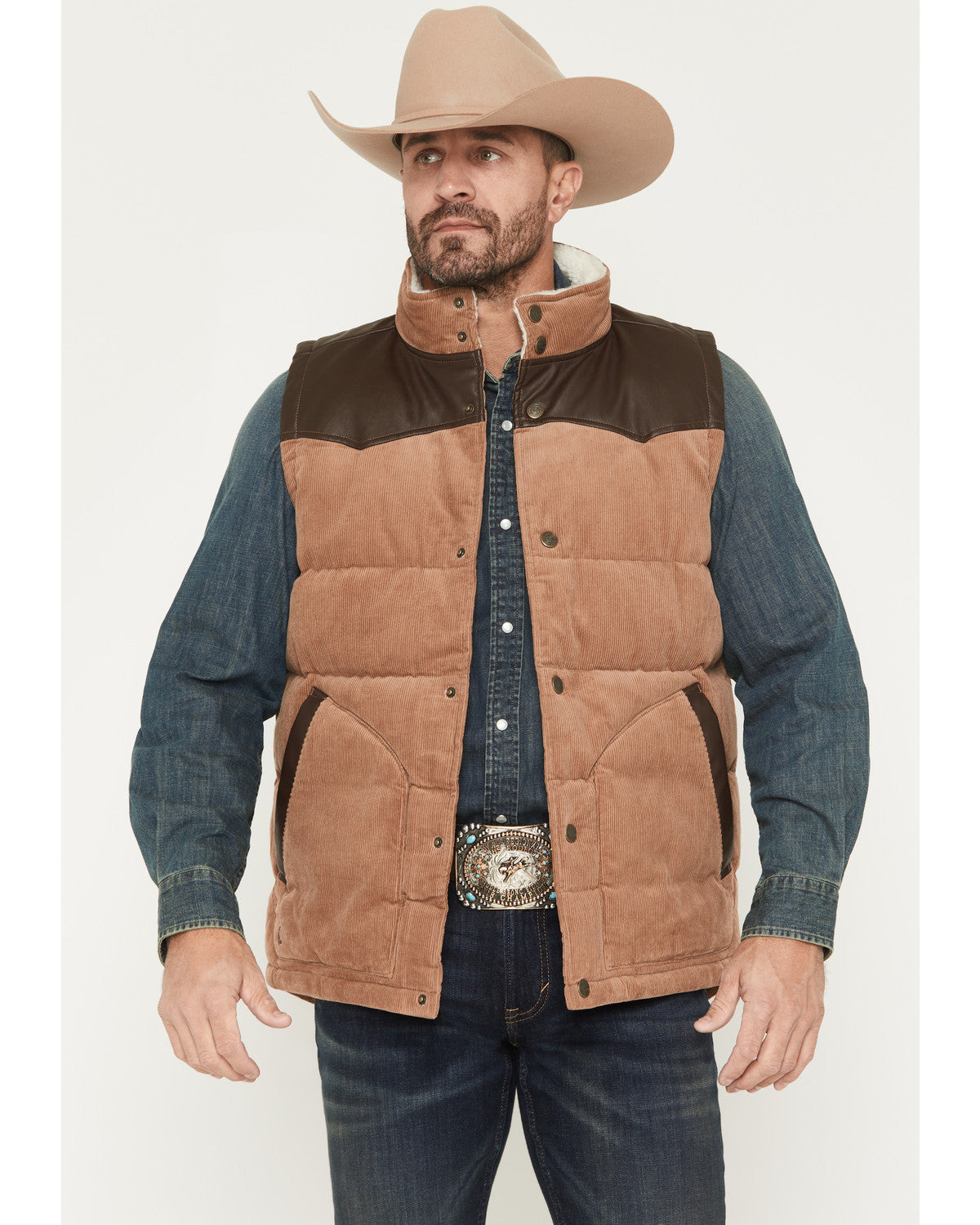 Men's Lonoke Corduroy Puffer Vest - Tall Tan