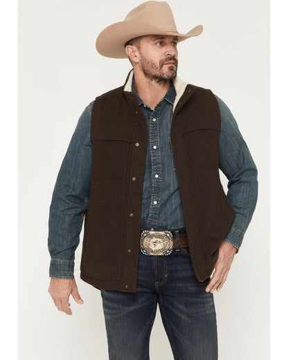Men's Miller Sherpa Lined Wool Vest Brown