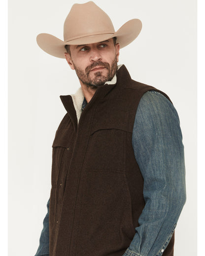 Men's Miller Sherpa Lined Wool Vest Brown