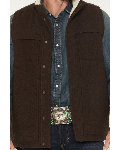 Men's Miller Sherpa Lined Wool Vest Brown