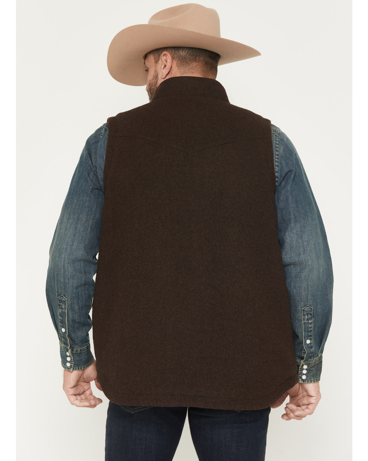 Men's Miller Sherpa Lined Wool Vest Brown