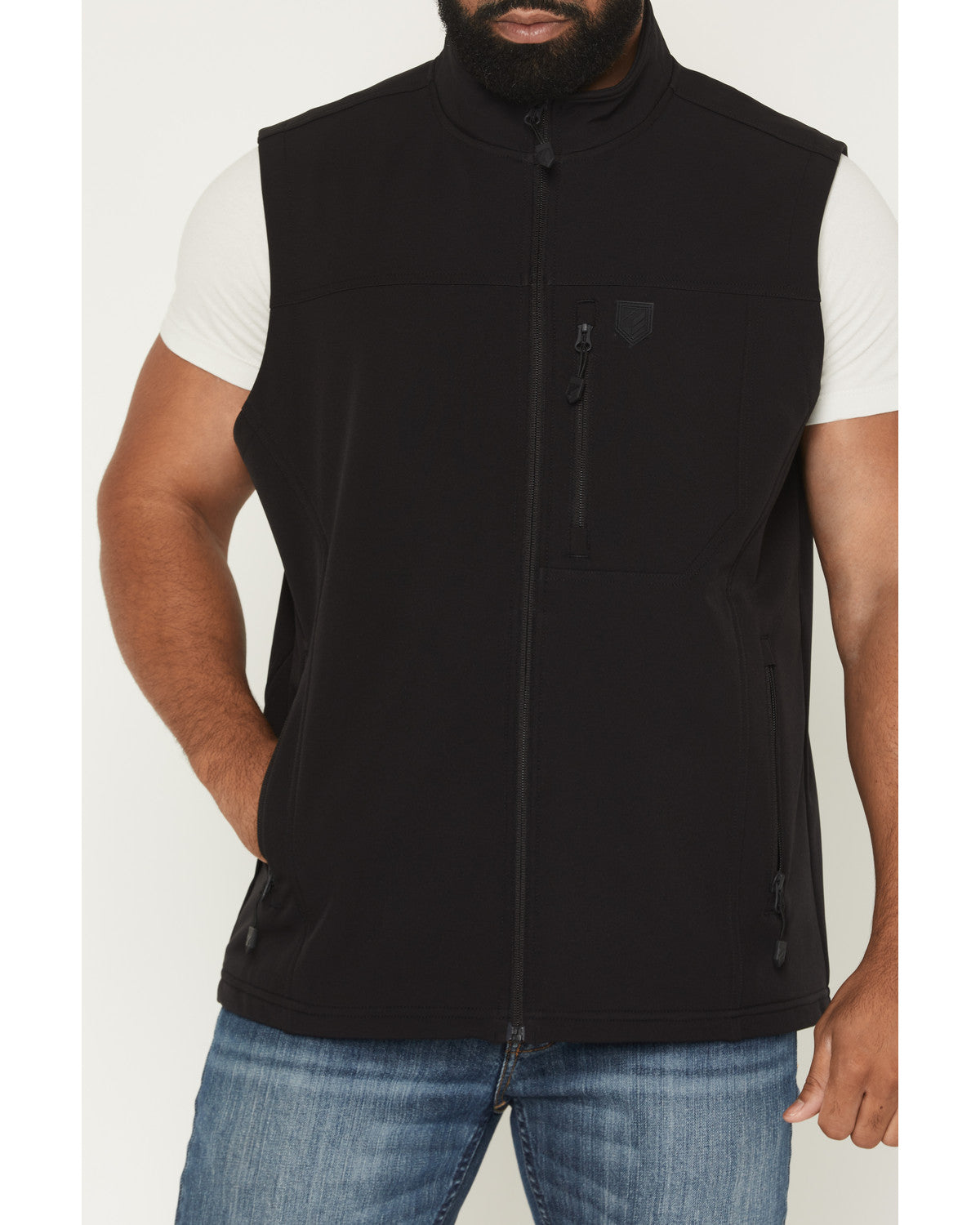 RANK 45® Men's Ralington Softshell Vest - Tall Black