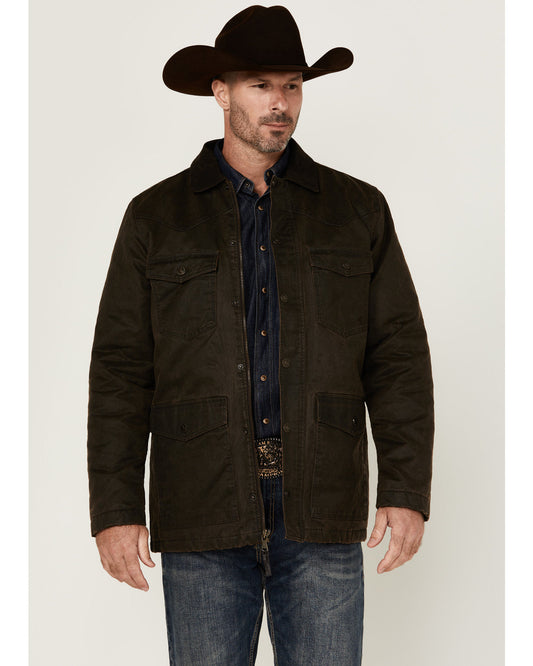 Men's Road Dust Washed Oil Skin Long Jacket - Tall Brown