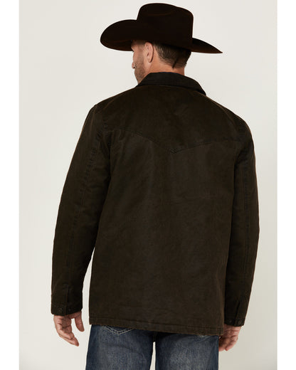 Men's Road Dust Washed Oil Skin Long Jacket - Tall Brown