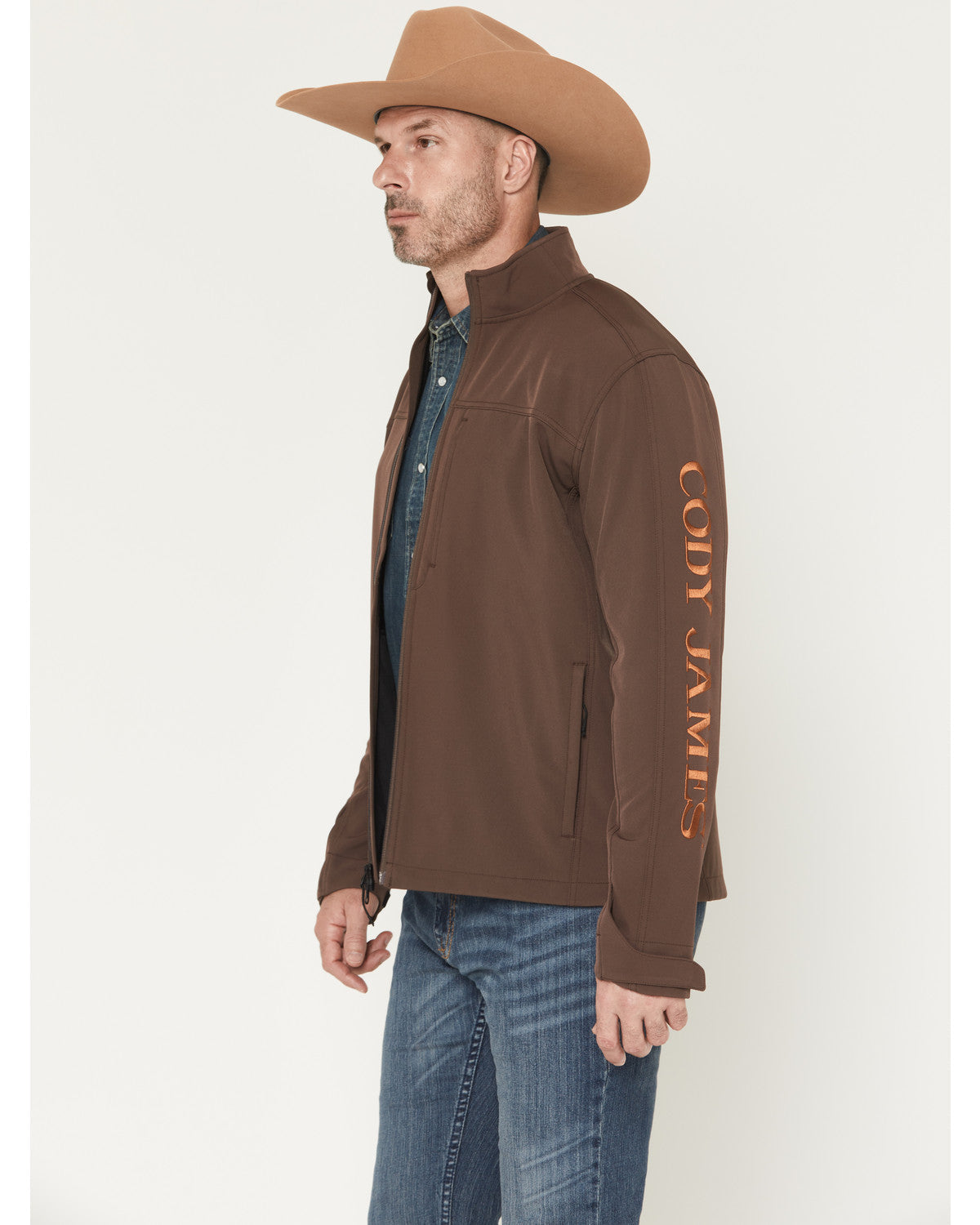 Men's Logo Softshell Jacket Dark Brown