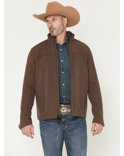 Men's Logo Softshell Jacket Dark Brown