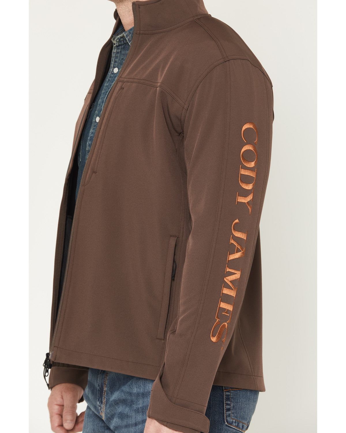 Men's Logo Softshell Jacket Dark Brown