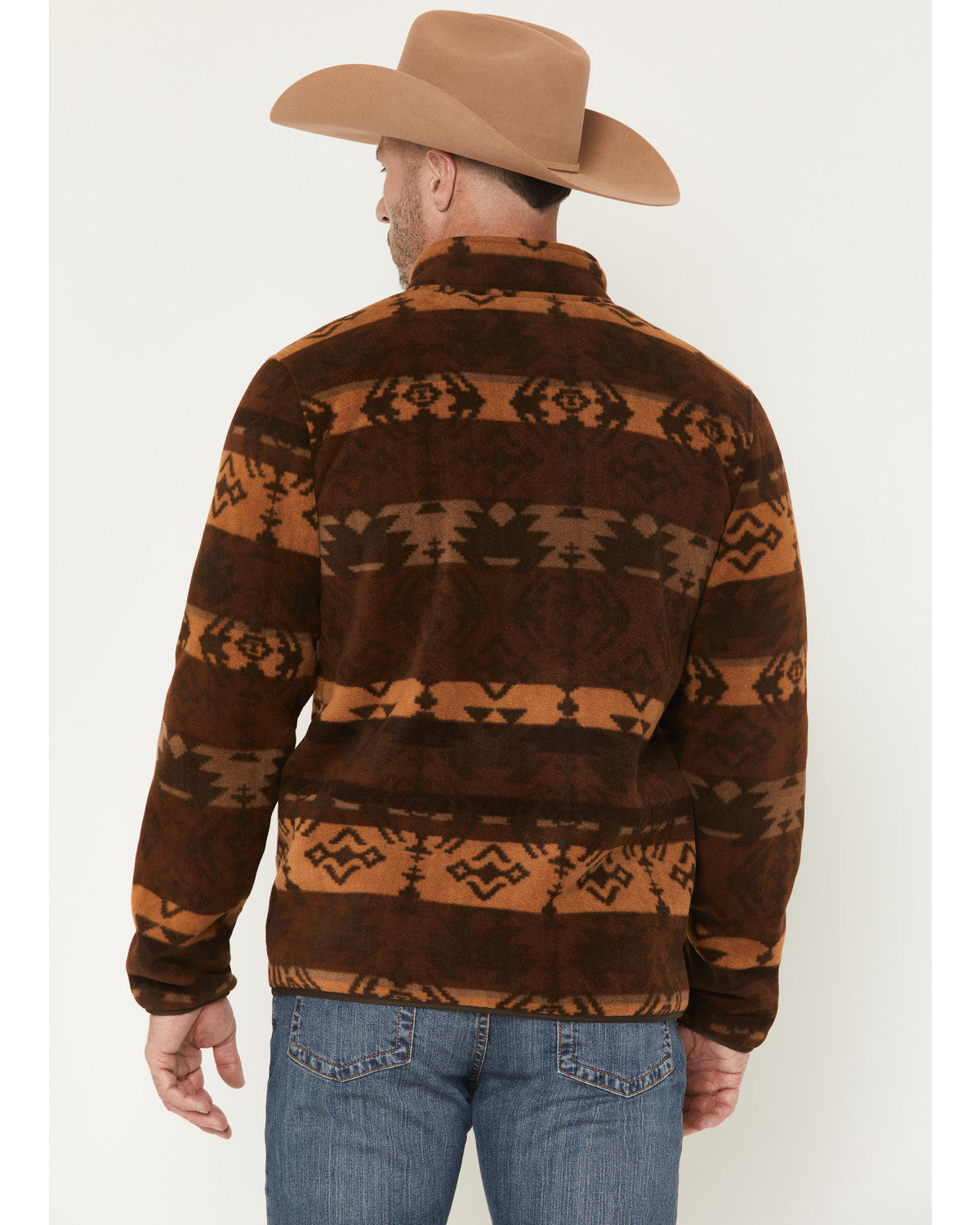 Men's Willows Southwestern Print Zip-Up Jacket Dark Brown