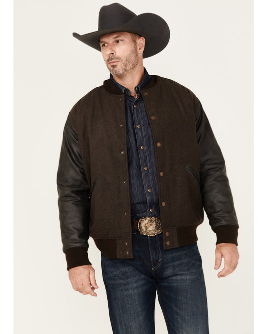 Men's Brighton Varsity Wool Jacket Brown