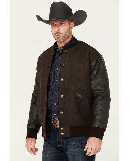 Men's Brighton Varsity Wool Jacket Brown