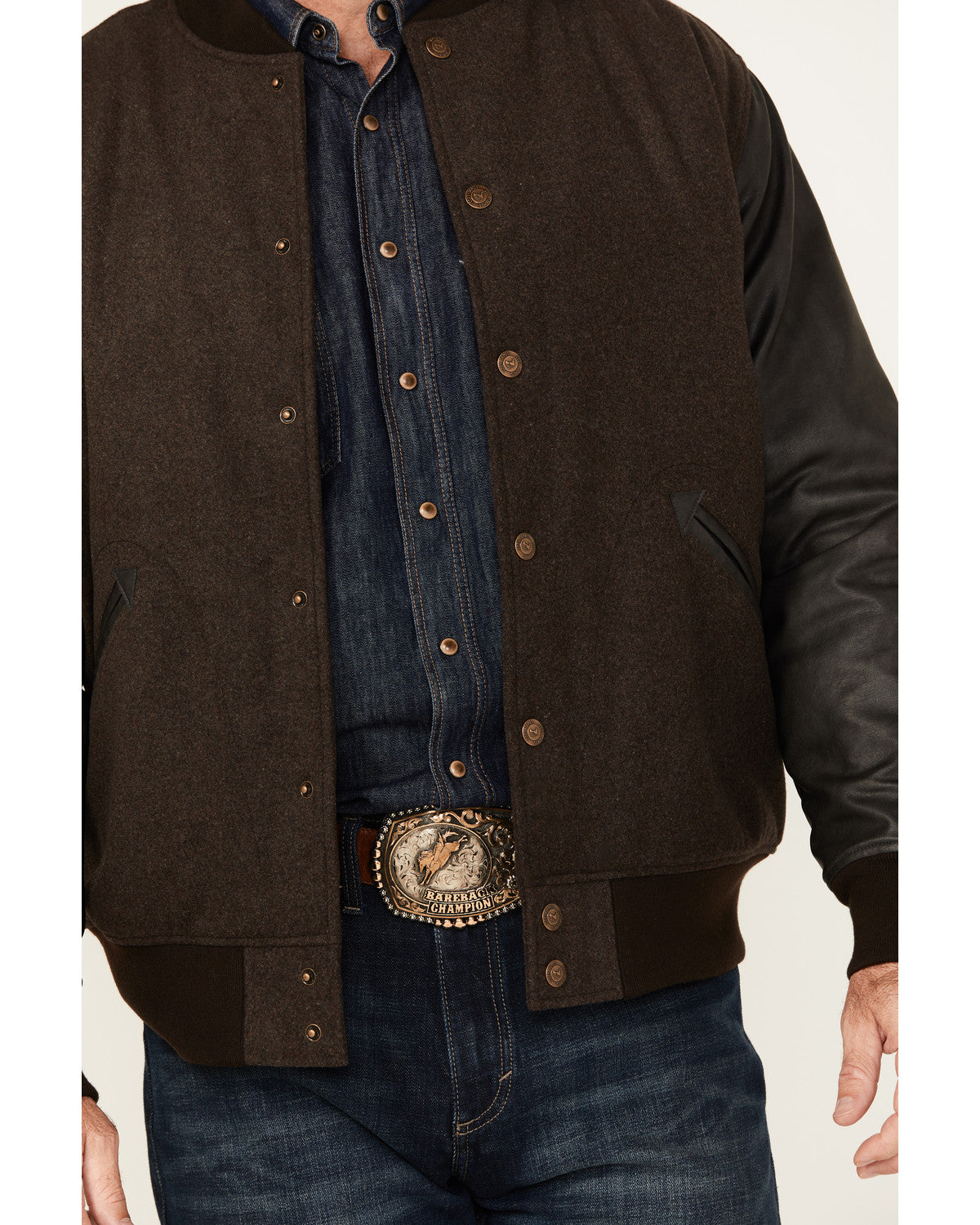 Men's Brighton Varsity Wool Jacket Brown