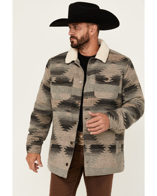 Men's Whiskey Southwestern Print Jacket Grey