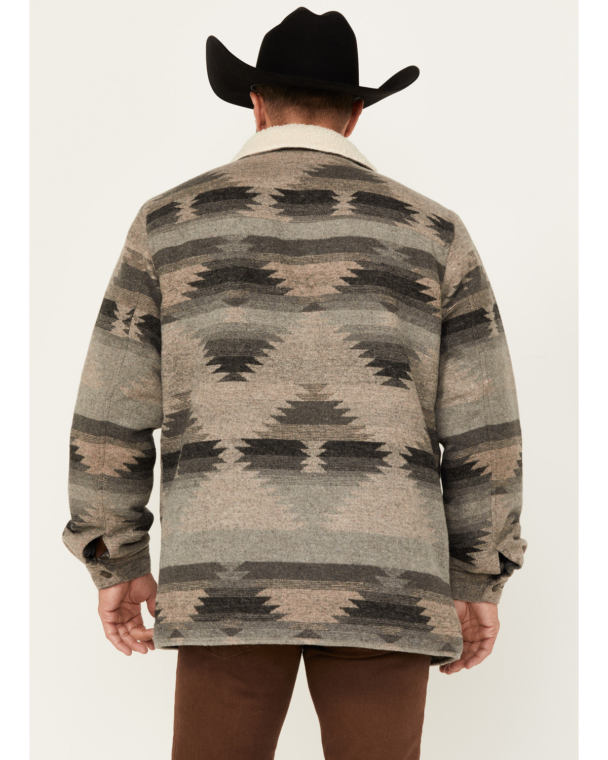 Men's Whiskey Southwestern Print Jacket Grey