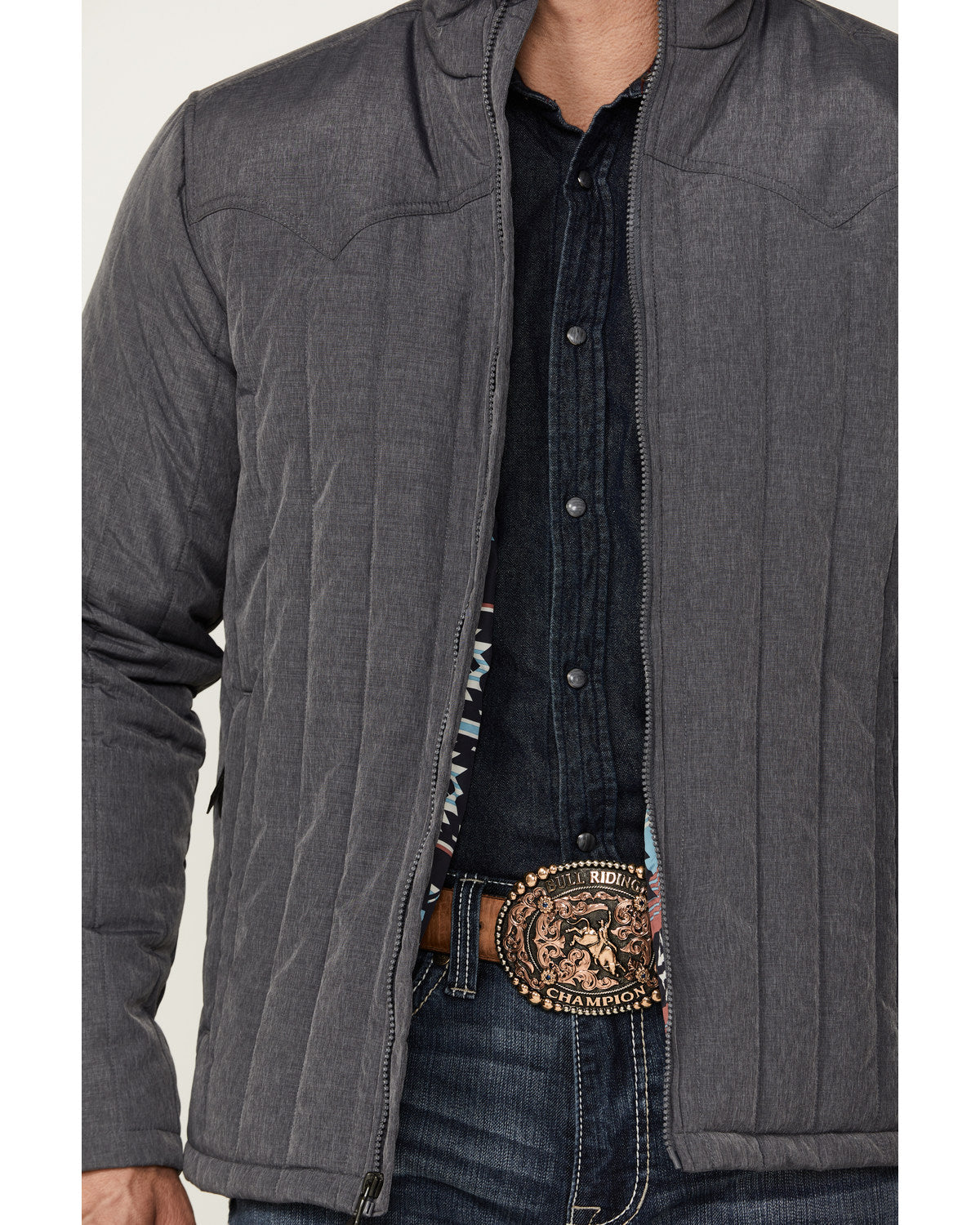 Men's After Party Lightweight Quilted Puffer Jacket Charcoal