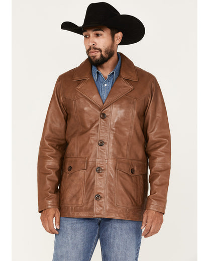 Men's Dale Leather Field Jacket Brown