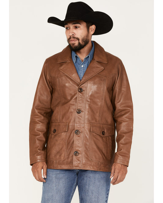 Men's Dale Leather Field Jacket Brown