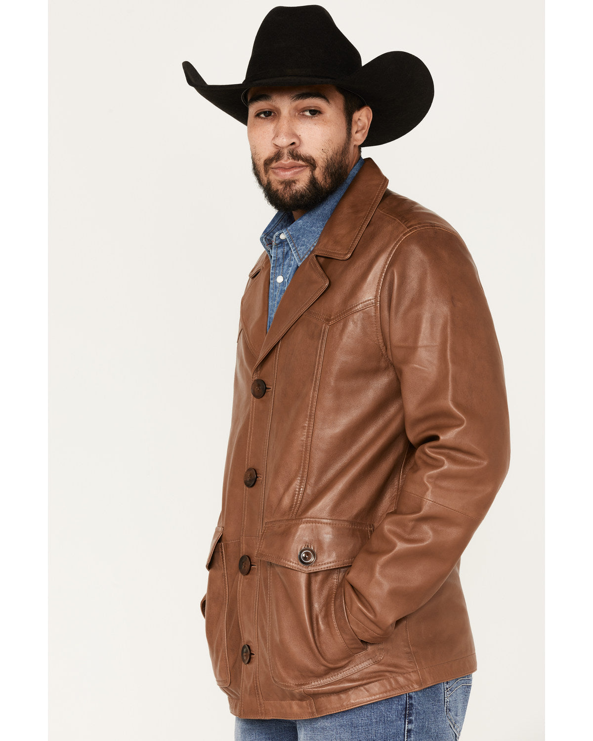 Men's Dale Leather Field Jacket Brown