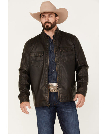 Men's Houston Distressed Moto Jacket - Big & Tall Brown