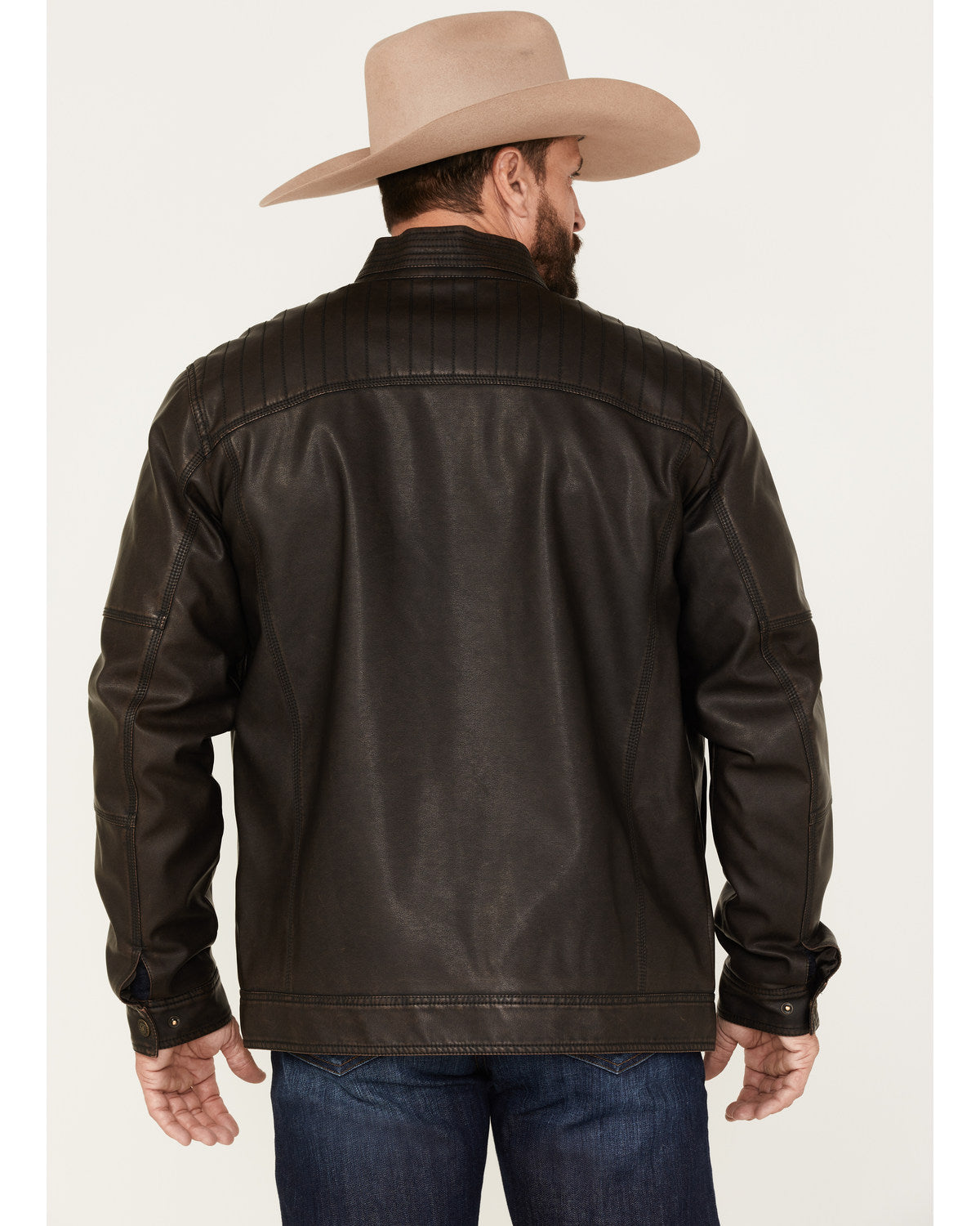 Men's Houston Distressed Moto Jacket - Big & Tall Brown