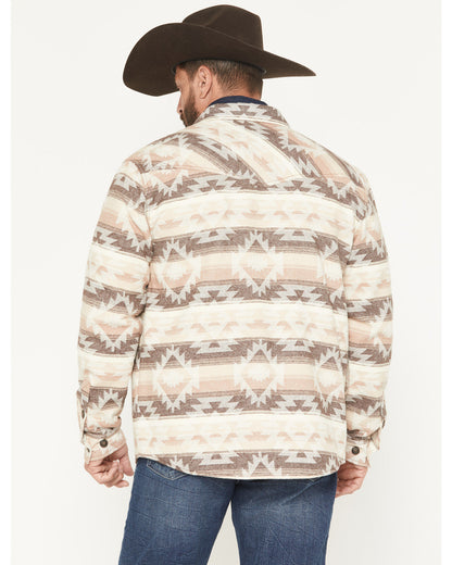 Men's Emmons Sherpa Lined Southwestern Striped Flannel Shir Tan