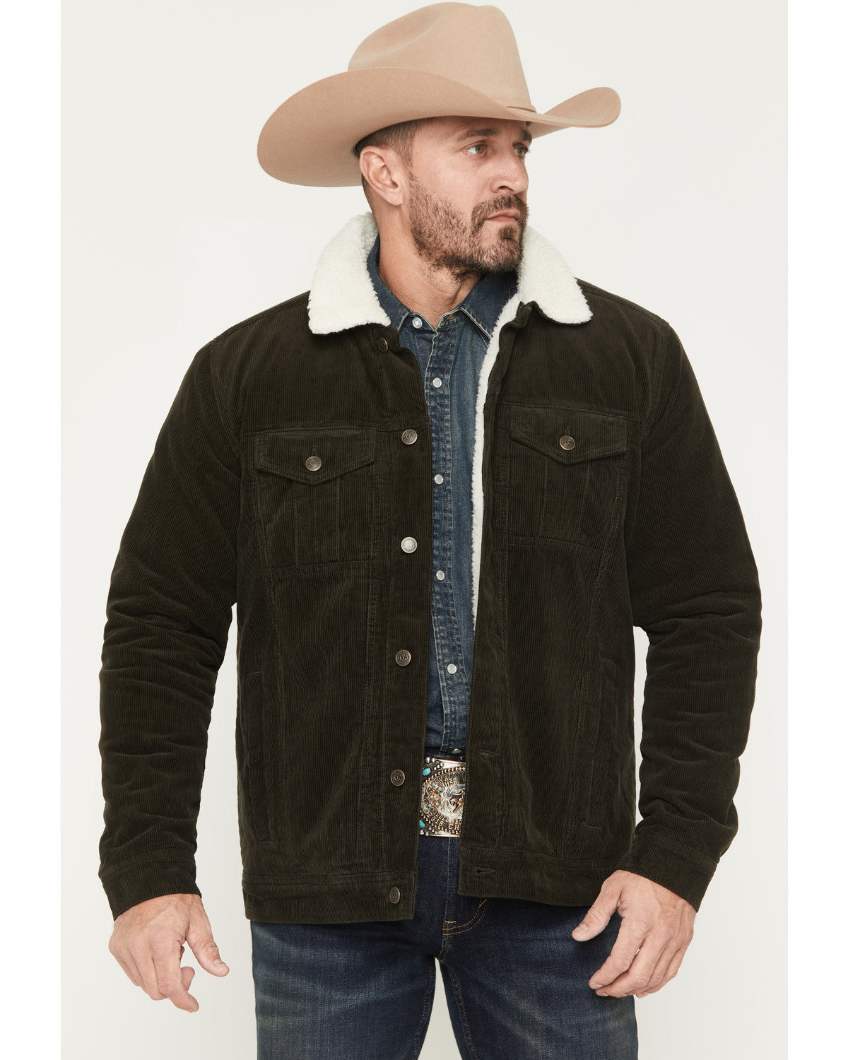 Men's Ozark Sherpa Lined Corduroy Jacket Green