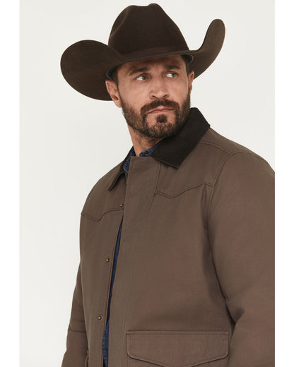 Men's Weston Canvas Long Rancher Jacket Dark Brown