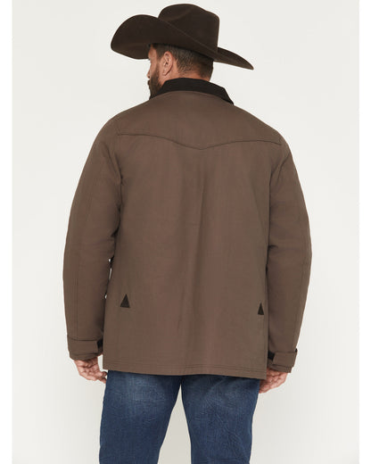 Men's Weston Canvas Long Rancher Jacket Dark Brown