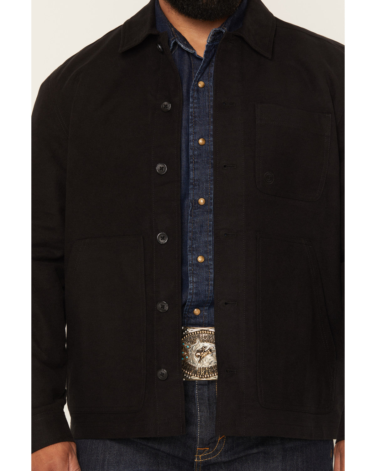 Men's El Paso Unlined Moleskin Chore Coat Black
