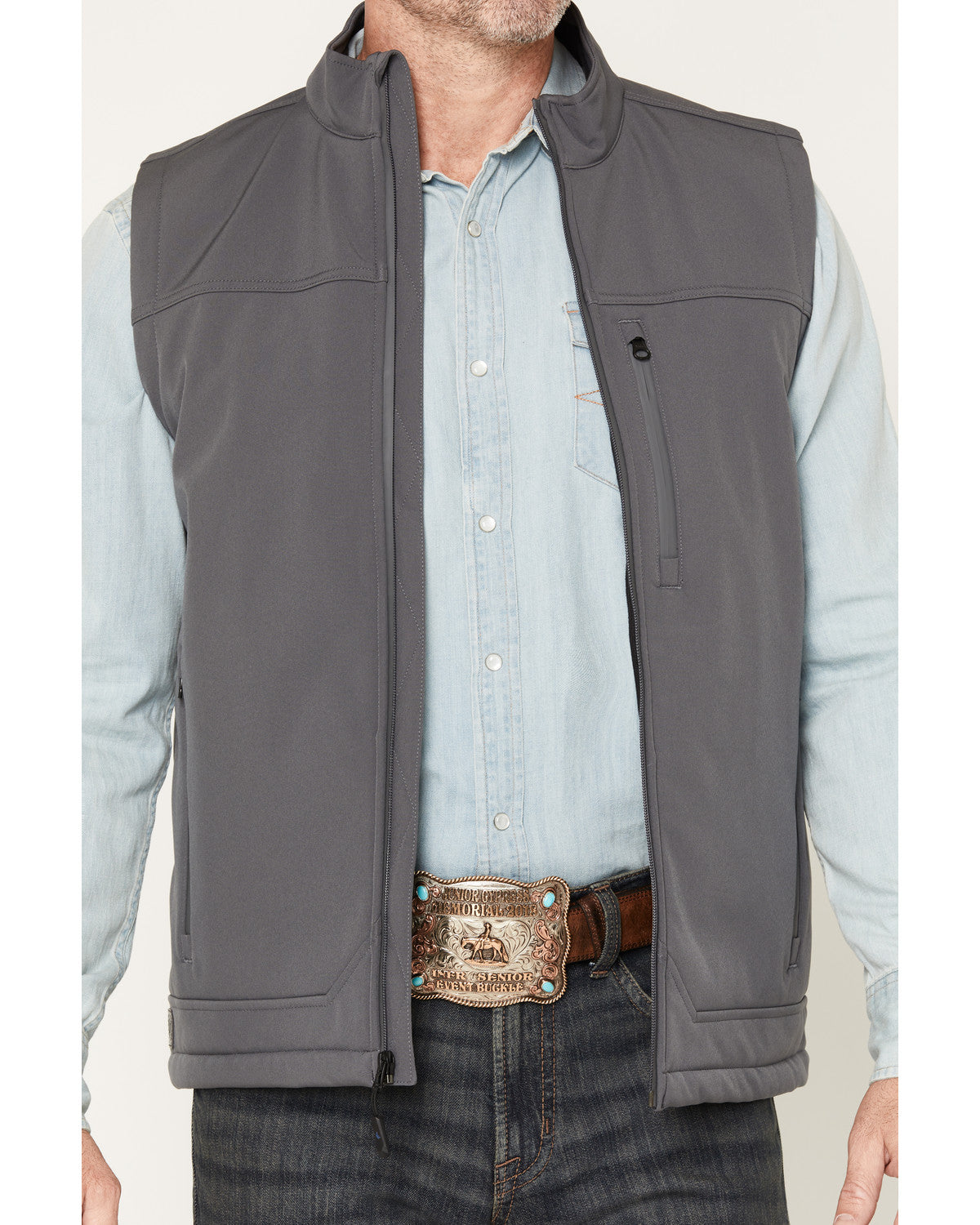 Men's Estacado Solid Concealed Carry Softshell Vest - Big Charcoal