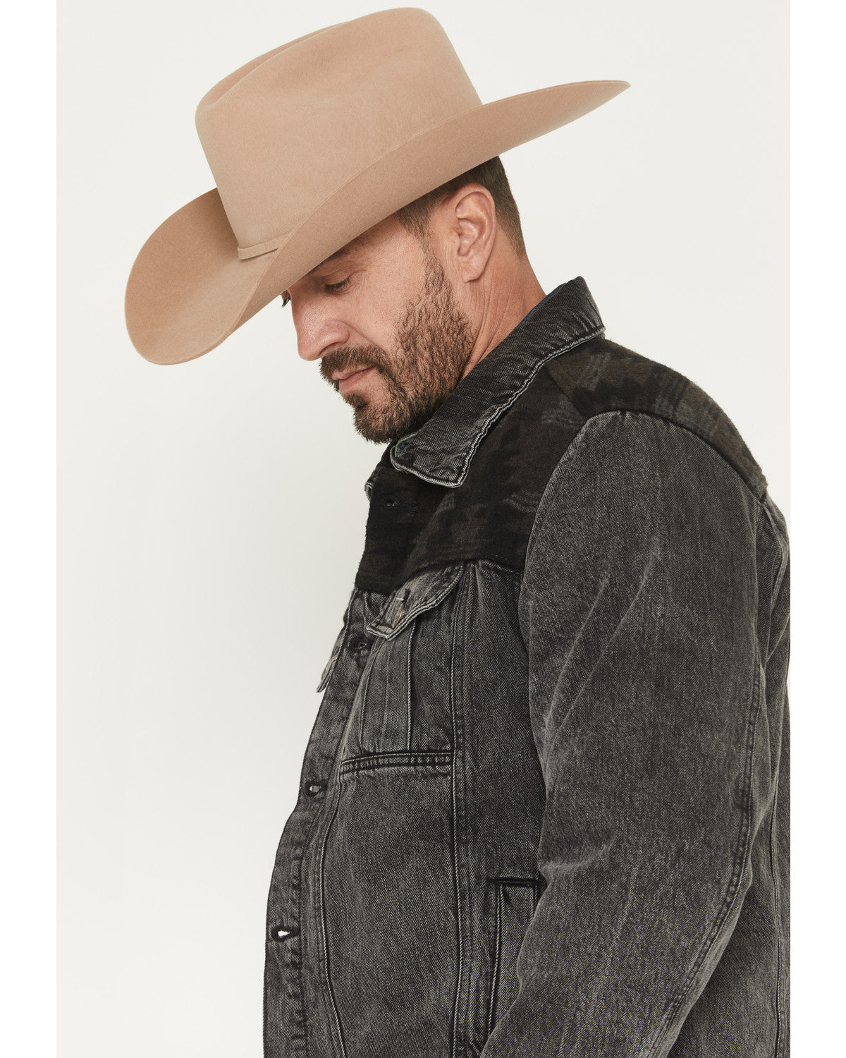 Men's Blanket Yoke Denim Jacket Black