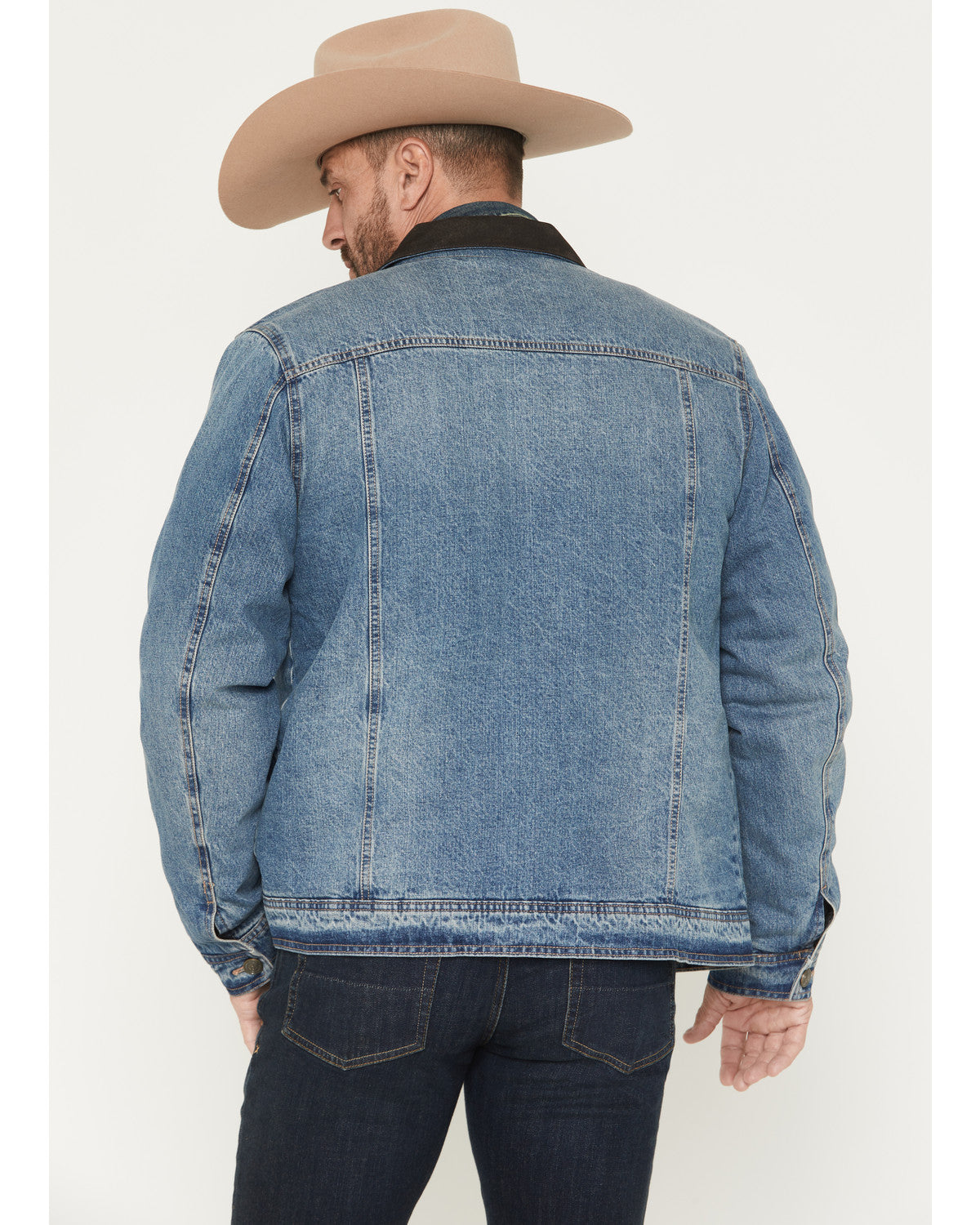 Men's Bandera Light Wash Sherpa Lined Denim Jacket Light Wash