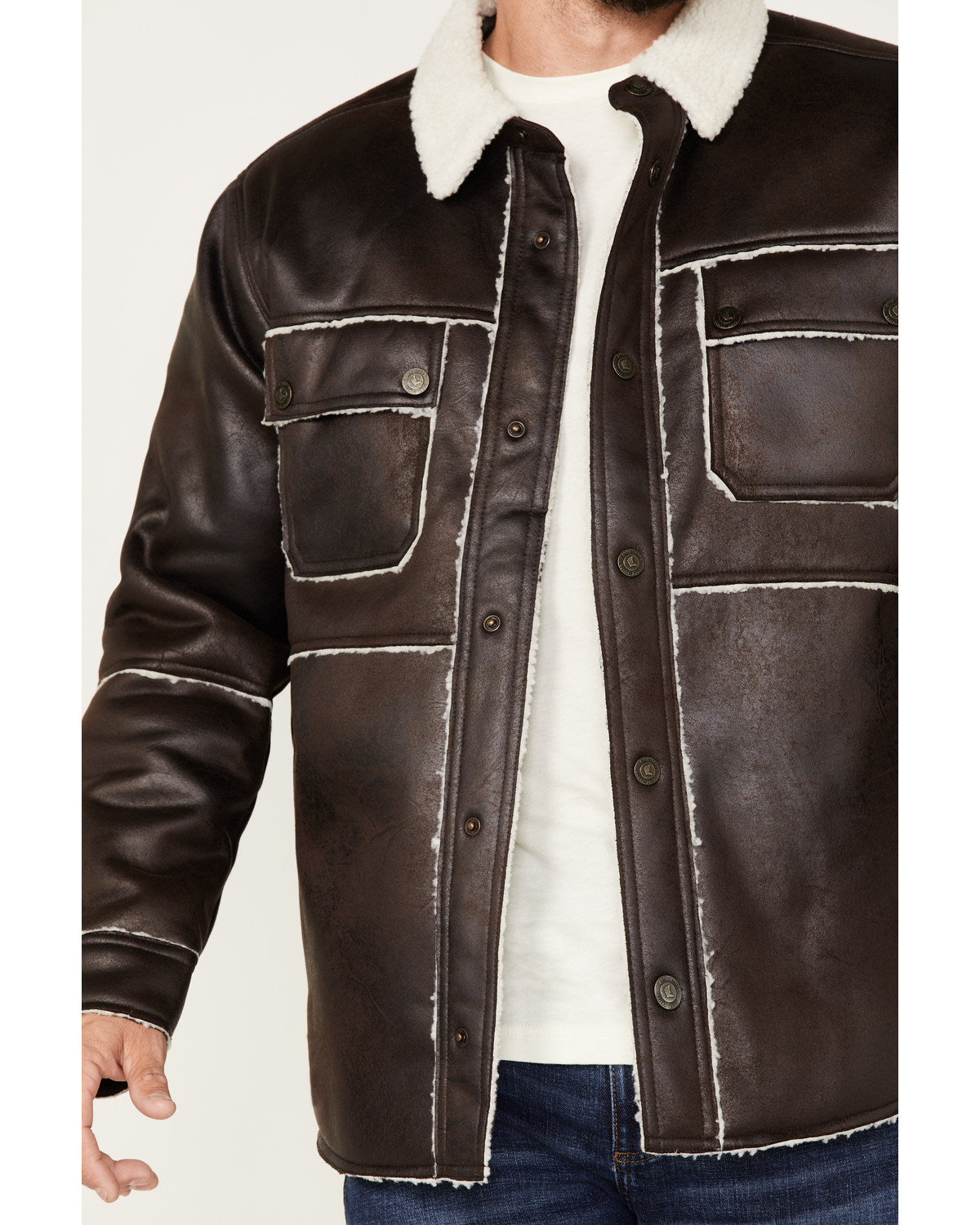 Men's Carmine Faux Shearling Shacket Brown